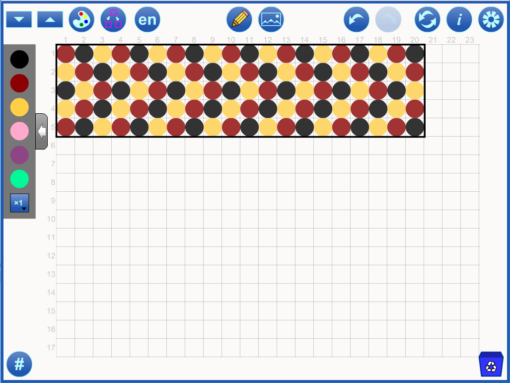 3 colour 1 bead chevron pattern