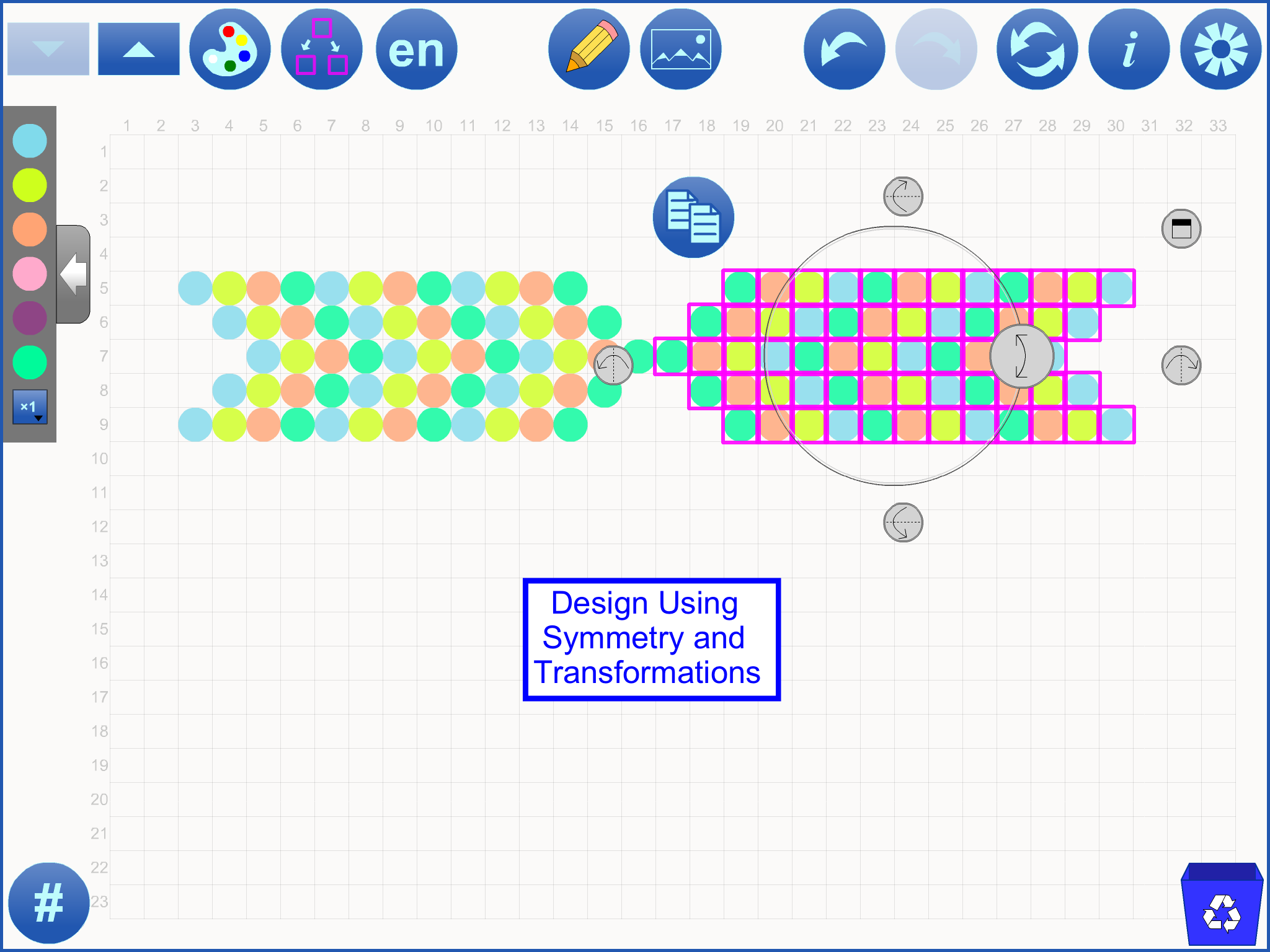 Design using symmetry and transformations