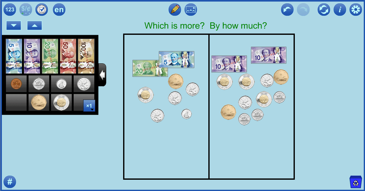 compare two groups of money