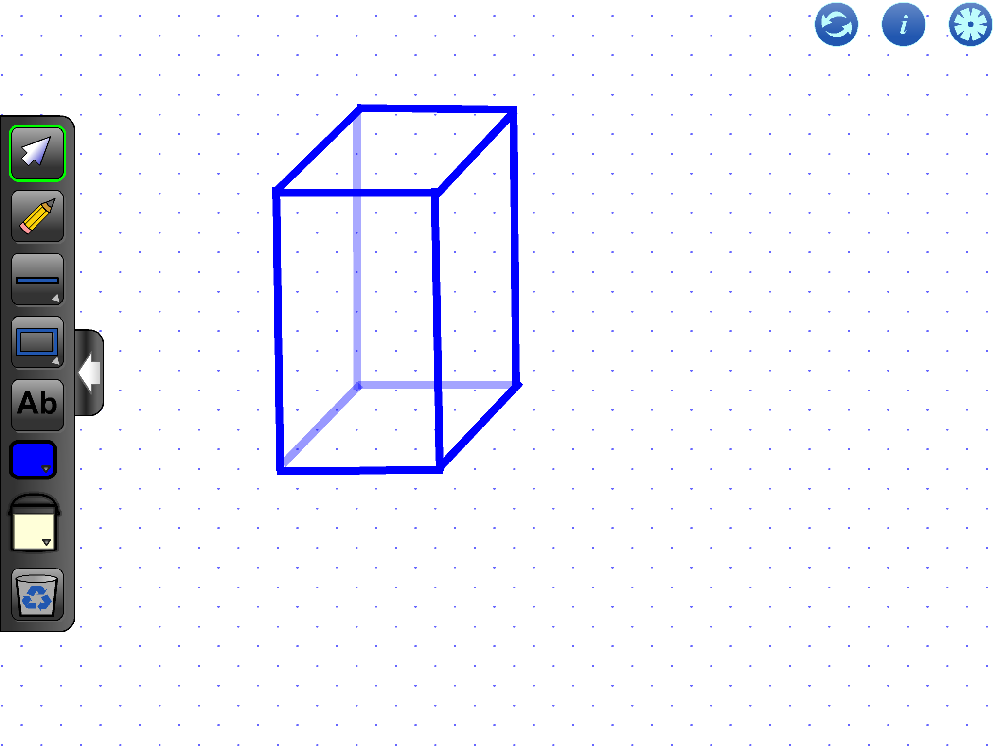 Isometric drawing of a prism