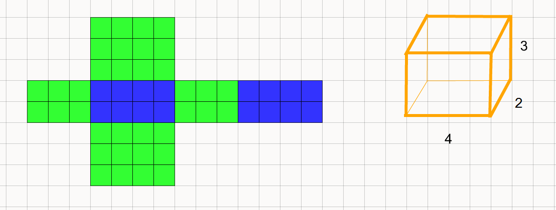 patron d'un prisme rectangulaire