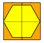 Hexagon area compared to four squares