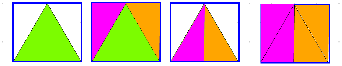 Triangle comparé au rectangle qui l'entoure