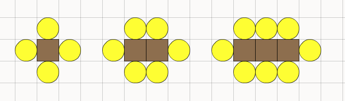 Tables et chaises motif croissant