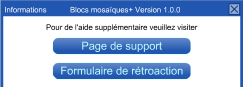 Blocs mosaïques boîte de dialogue d'informations